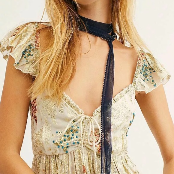 ISO free People All That Shimmers Jaquard blouse - Picture 4 of 4